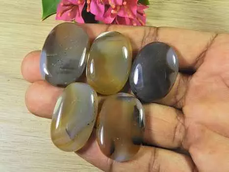 29-33 мм натуральный ботсванский агат 5 шт овальный кабошон драгоценный камень россыпью 192 карата. РК-2155