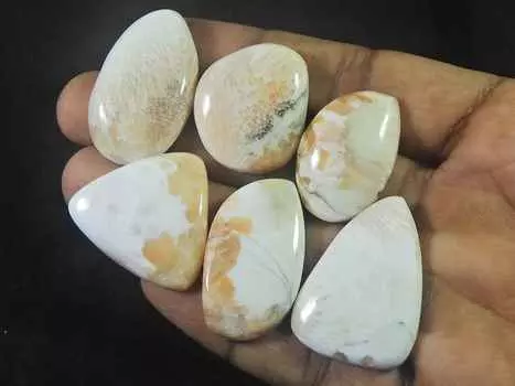 29-35 мм натуральный розовый сколоцит груша кабошон драгоценный камень россыпью 6 шт лот 197 карат. РК-2121