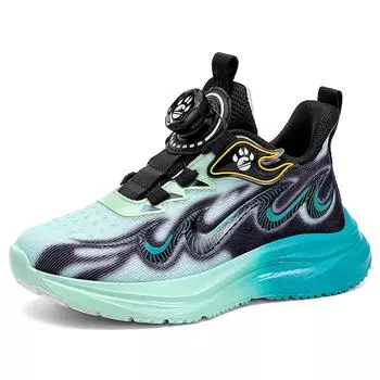 29-39 Детские Большие Размеры Удобная Вращающаяся Пряжка Модная Сетка Уличная Беговая Повседневная Спортивная Обувь 29 синий