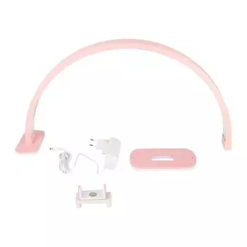 29.5 дюймов Полумесяц Настольная лампа для ногтей 40 Вт 32005600 К 2000 лм Кнопочное управление Маникюрная настольная лампа для ногтей розовый