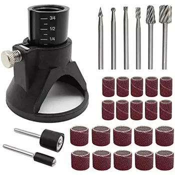 29 шт./компл., вращающийся многофункциональный инструмент, направляющая для резки, фрезерный станок HSS, насадка на сверла, маленькая электрическая шлифовальная наждачная бумага, комбинированные аксессуары 29pcs/set