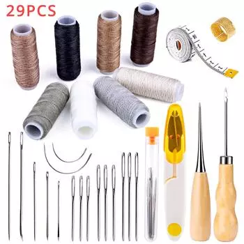 29 шт., набор инструментов для перфорирования кожи, резьба по коже, рабочие швейные иглы 29pcs