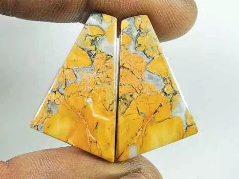 29Cts. Натуральная яшма Малигано (18мм х 27мм каждый) Пара необычных кабошонов SK-2781