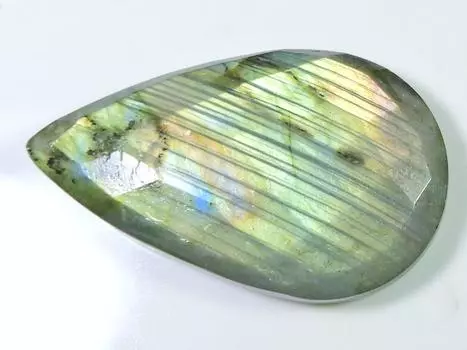 29X49MM Natural Labradorite Checker Cut Pear Cabochon Loose Gemstone 97Cts. SK-1540