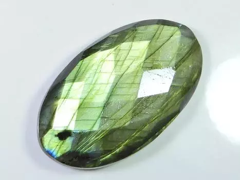 29X52X10MM Ограненный в шахматном порядке лабрадорит овальный кабошон россыпью драгоценный камень 102 карата. СК-1552