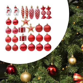 29x Christmas Hanging Ornaments Ball Decorative Baubles for Wreath
