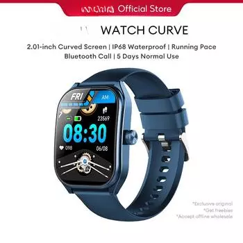 2.01 изогнутый экран умные часы мужские спортивные водонепроницаемые наручные часы фитнес-браслет женские часы умные часы