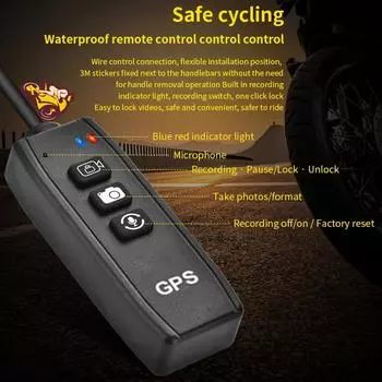 2,0-дюймовый IPS-экран двойной 1080P Full HD мотоциклетный видеорегистратор Водонепроницаемая IP67 камера WiFi GPS регистратор для вождения мотоцикла видеорегистратор чёрный