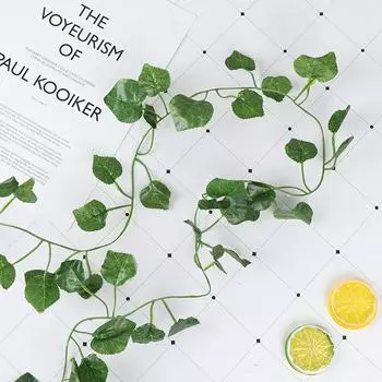 2,0 м искусственная лоза, зеленые растения, листья, подвесной декор, ротанг, лиана, настенные листья