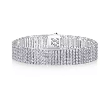 2.0 мм браслет 5 рядов муассанита S925 серебряный браслет ювелирные изделия на руку 19cm (410 pieces)