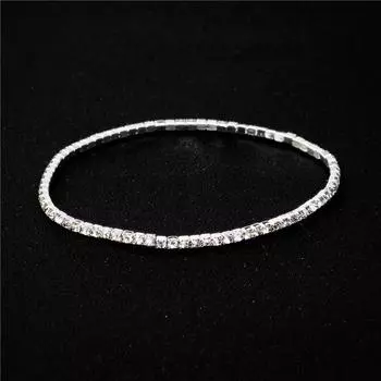 2,0 мм супер тонкий браслет со стразами эластичный свадебный браслет браслет однорядный блестящий бриллиант эластичный браслет с кристаллами женский браслет K9