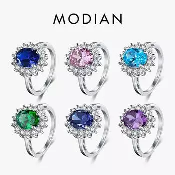 2.0Ct модное кольцо из стерлингового серебра 925 пробы модный женский подарок 5A циркон ювелирный бренд свадебные обручальные серебряные кольца 5 серебряный