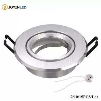 2/10/15 шт./лот GU10 MR16 круглый алюминиевый потолочный встраиваемый точечный светильник корпус светильника точечный потолочный светильник щетка серебристый алюминий