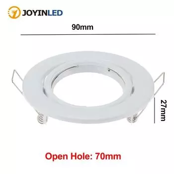 2/10 шт. качественная металлическая круглая регулируемая рамка светодиодного светильника MR16 GU10 круглая встраиваемая потолочная арматура монтируемая точечная арматура 2PCS чёрный