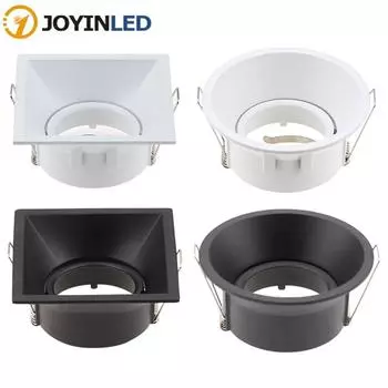 2/10 шт. квадратный/круглый регулируемый светодиодный встраиваемый светильник GU10 MR16 фитинг монтаж потолочный светильник точечный светильник рамка абажур крышка 2PCS