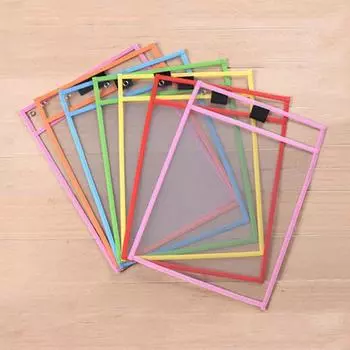 2-10 шт. сумка для хранения документов многоразовая водонепроницаемая прозрачная цветная случайная папка для файлов сухая вытирающая детская доска для рисования для школы и офиса