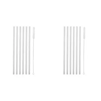 2-10 сменных трубочек, совместимых с 20/30/40-унциевыми стаканами, 6 шт. в упаковке, многоразовые трубочки с щеточкой для чистки, пластик