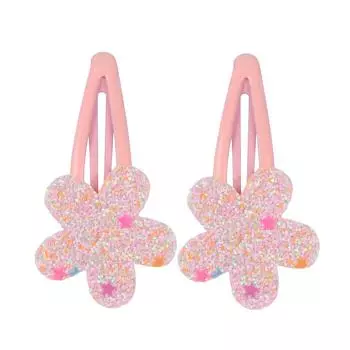2/10pcs Glitter Flower Hair Clips Cute Children Girls Hairpins Candy Colors Floral Hairclips Kids Barrettes Hair Accessories
