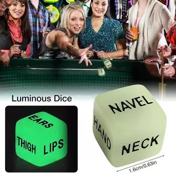 2/10 шт. Светящиеся в темноте секс-кубики 1,6 см Игра для взрослых Кубики Секс-игрушка для пары Романтика Юмор Вечеринка Азартные игры Сексуальное веселье Подарочные принадлежности Дом 2pcs