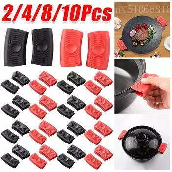 2/12 шт. силиконовая противоожоговая ручка для кастрюли, мягкая подставка для кастрюли, перчатка, чехол для ручки сковороды для жарки чугунной сковороды