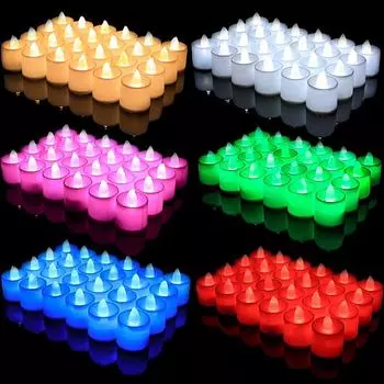 2/12Pcs LED Electronic Candle Battery Operated Tealight Wedding Birthday Party Decoration Lights Romantic Flameless Fake Candles 2Pcs