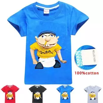 2-14Y 2024 новейшая аниме-кукольная футболка JEFFY для молодежи, детская футболка, летняя одежда для девочек, детские забавные футболки, футболка с коротким рукавом для мальчиков 100