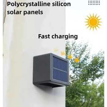 2/1 Pcs Solar Powered Wall Lamp LED Solar Fence Lights 2 Modes Wall Washer Outdoor Waterproof Courtyard Villa Garden Wall Decor 1 pc