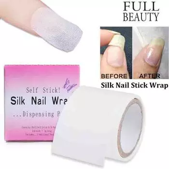 2/1 рулон клейкой шелковой обертки для ногтей, укрепляющей защиту для ногтей, белый УФ-гель, акриловый инструмент для дизайна ногтей 1 Roll белый
