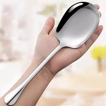 2/1 шт. Большая ложка из нержавеющей стали с длинной ручкой, суповые ложки для горячего горшка, круглые черпаки, дуршлаг, кухонная утварь, кухонные принадлежности 21.5x6.5cm