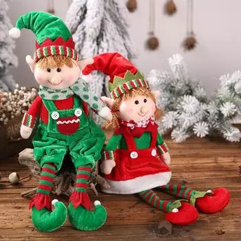 2/1 шт. Большая рождественская плюшевая кукла-эльф с ножками, украшения для мальчиков и девочек, игрушки-эльфы, новогодние украшения для дома, украшения на рождественскую елку 48X16cm