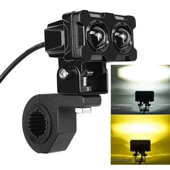 2/1 шт. фара для мотоцикла в виде совы, желтая и белая, двухцветная светодиодная фара для вождения, вспомогательная противотуманная фара для автомобиля, квадроцикла, грузовика