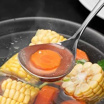 2/1 шт. ложка из нержавеющей стали с утолщенной длинной ручкой, суповые ложки для горячих горшков, дуршлаг, домашняя кухонная посуда, кухонные принадлежности 201 Stainless Steel