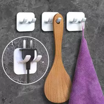 2/1 шт. настенные многофункциональные креативные крючки 2pc/4.7*4.7cm белый