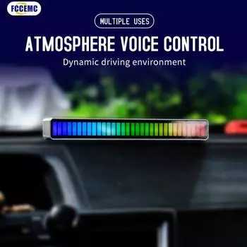 2/1 шт. RGB звуковой контроль атмосферный свет автомобильная светодиодная лента голосовое управление музыкальный ритм окружающий свет подсветка авто домашний декор лампа