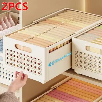 2/1 шт. Ящик для хранения одежды, растягивающийся ящик для хранения, органайзеры для хранения одежды, футболки, брюки, коробка-органайзер 1PCS