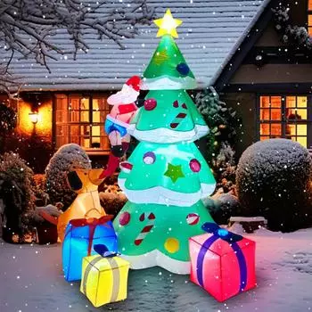 2.1M гигантский надувной Санта для рождественского сада, двора, рождественской вечеринки, надувная рождественская елка, подарок Санта One Size красный