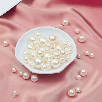 2-20 мм DIY материал ювелирные аксессуары ручной работы ABS глянцевый жемчуг имитация белого бежевого цвета круглые бусины DIY браслет изготовление ювелирных изделий No Hole 8mm 100PCS бежевый