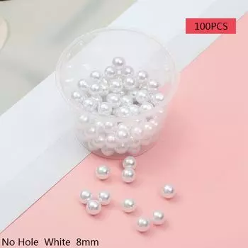 2-20 мм высококачественные популярные бусины из искусственного жемчуга ABS бежевого и белого цвета для изготовления ювелирных изделий, браслетов, ювелирных изделий, изящных ювелирных изделий, аксессуаров ручной работы No Hole 8mm 100PCS бежевый