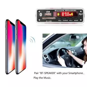 2*20 Вт усилитель 7-18 В MP3 декодер плата цветной экран Bluetooth 5.0 стерео аудио модуль FM AUX аудио радио модуль автомобильный MP3 плеер