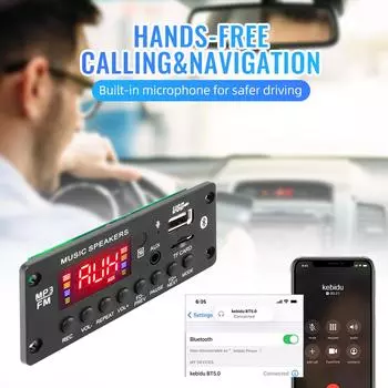 2*25 Вт усилитель Bluetooth 5.0 MP3 декодер плата DC 7 В-15 В 50 Вт MP3 плеер USB FM запись звонков с пультом дистанционного управления Car Ki