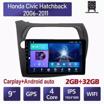 2 + 32 ГБ для Honda Civic Hatchback 2006-2011 Android Автомобильный радиоприемник Стерео мультимедийный видеоплеер Навигация GPS Carplay LHD RHD IPS Экран 2 + 32 ГБ 1+16GB
