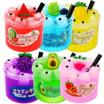 2,37 унции прозрачный желейный кубик, набор хрустящих слизей, мягкий арбуз, эластичный, нелипкий, DIY хрустальные глиняные подвески, слизь, вечерние сувениры, подарки