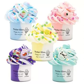 2,37 унции пушистая двухцветная маслянистая слизь, супер мягкая глина, эластичная нелипкая вечерние сувениры, подвески в виде слизи, игрушки, образовательные подарки на день рождения