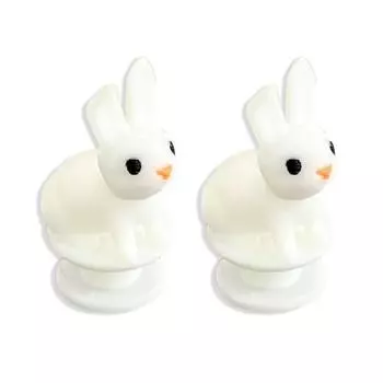 2/3/4/5/6/8/10 шт. Шармы для обуви клоги Белый кролик Легкие DIY Клоги Тапочки Сандалии Пластиковое украшение Кролик Детские Взрослые Аксессуары для обуви 2pcs
