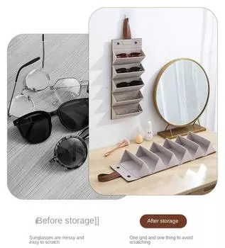 2/3/4/5/6 Grids Sunglasses Organizer Travel Organizers Accessories Storage Box Portable for Glasses Foldable Wall Hanging Case