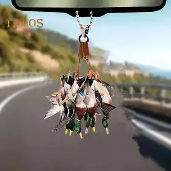 2/3/4/5 шт. подвеска для автомобиля в виде утки с ремешком, легко подвешивается, охотничий декор, акриловое рождественское украшение 2pcs