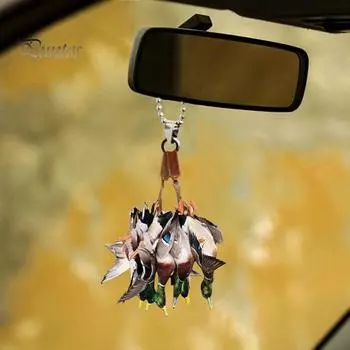 2/3/4/5 шт. подвеска для автомобиля в виде утки с ремешком, легко подвешивается, охотничий декор, акриловое рождественское украшение 2pcs