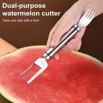 2/3/4/5Pcs Stainless Steel Watermelon Slicer Fork Multifunction Summer Watermelon Cube Maker Fruit Cutter Slicing 2pcs