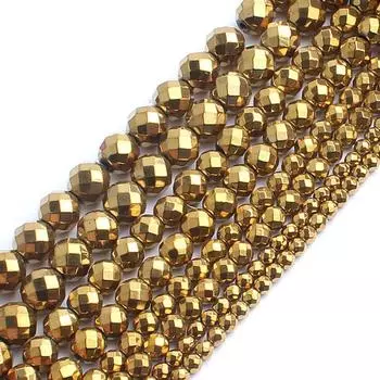 2/3/4/6/8/10 мм граненые золотые гематитовые бусины 15 дюймов круглые каменные бусины для изготовления ювелирных изделий свободные бусины 3mm 120pcs beads