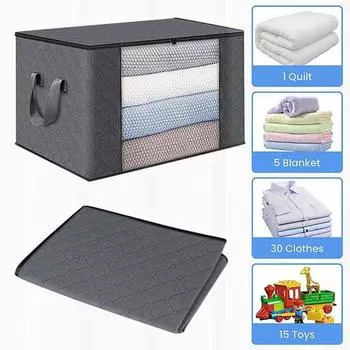 2/3/4/6/8 шт. 35 л сумка для хранения одежды с прозрачным окном, складная портативная ручка, большая емкость, нетканый материал, многофункциональная игрушка, органайзер для разных вещей B